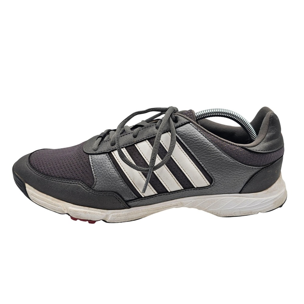 Adidas Golf Shoes Mens 12 Gray Black Synthetic Mesh Spiked‎ Cleats Art F33551